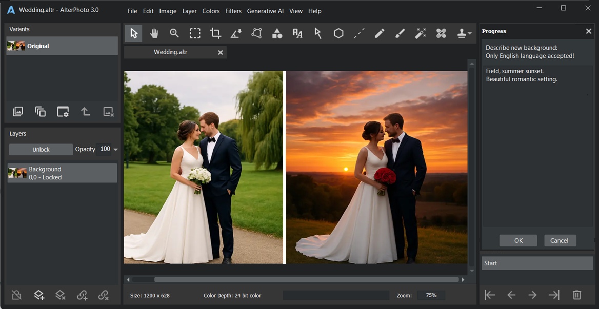 AI-powered enhancement tools demonstrating intelligent photo enhancement capabilities
