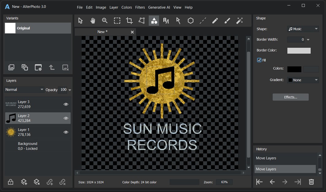 Graphic design features including text and drawing tools